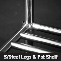 Stainless Steel Left Single Sink Bench 1500mm - Pipe Undershelf - FSA-1-1500L